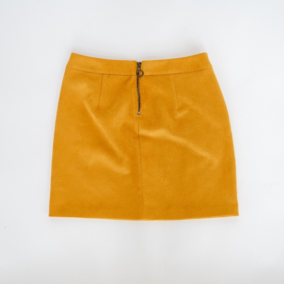 Vero Moda Mustard Yellow Mini Skirt (Faux Suede) - Picture 2 of 3